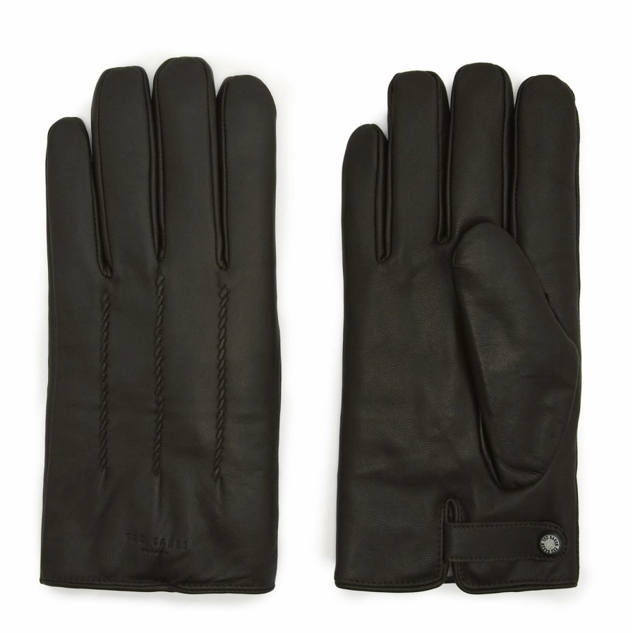 Accessories Ted Baker | Ted Baker Ted Baker Leather Gloves Mens For Men'S Gloves Colour Xchocolate