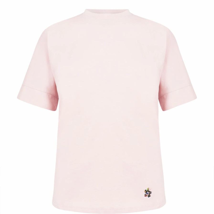 Women Ted Baker | Ted Baker Erisana Crew Neck T Shirt For Tops Colour Pink