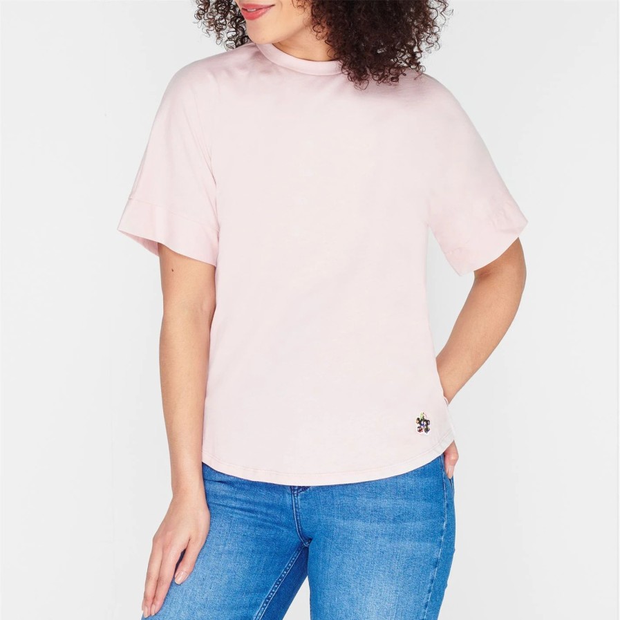 Women Ted Baker | Ted Baker Erisana Crew Neck T Shirt For Tops Colour Pink