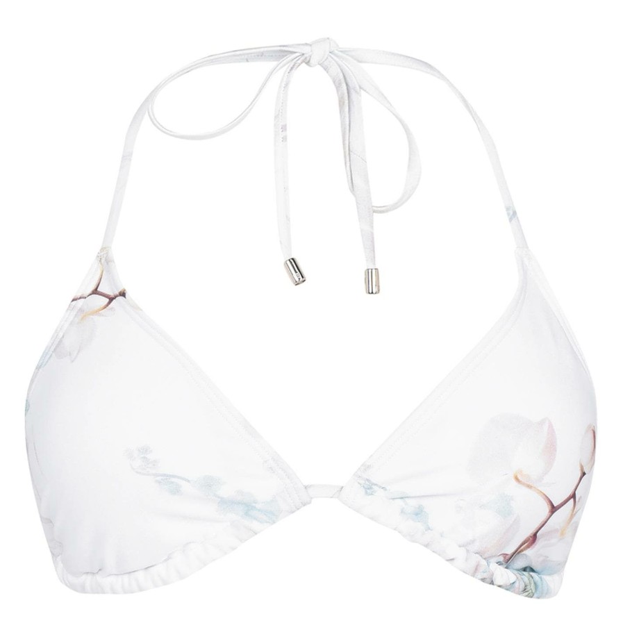 Women Ted Baker | Ted Baker Serene Triangle Bikini Top For Bikinis Colour White