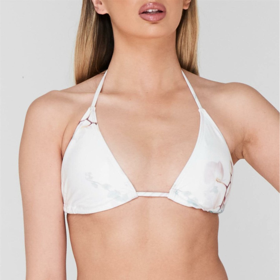 Women Ted Baker | Ted Baker Serene Triangle Bikini Top For Bikinis Colour White