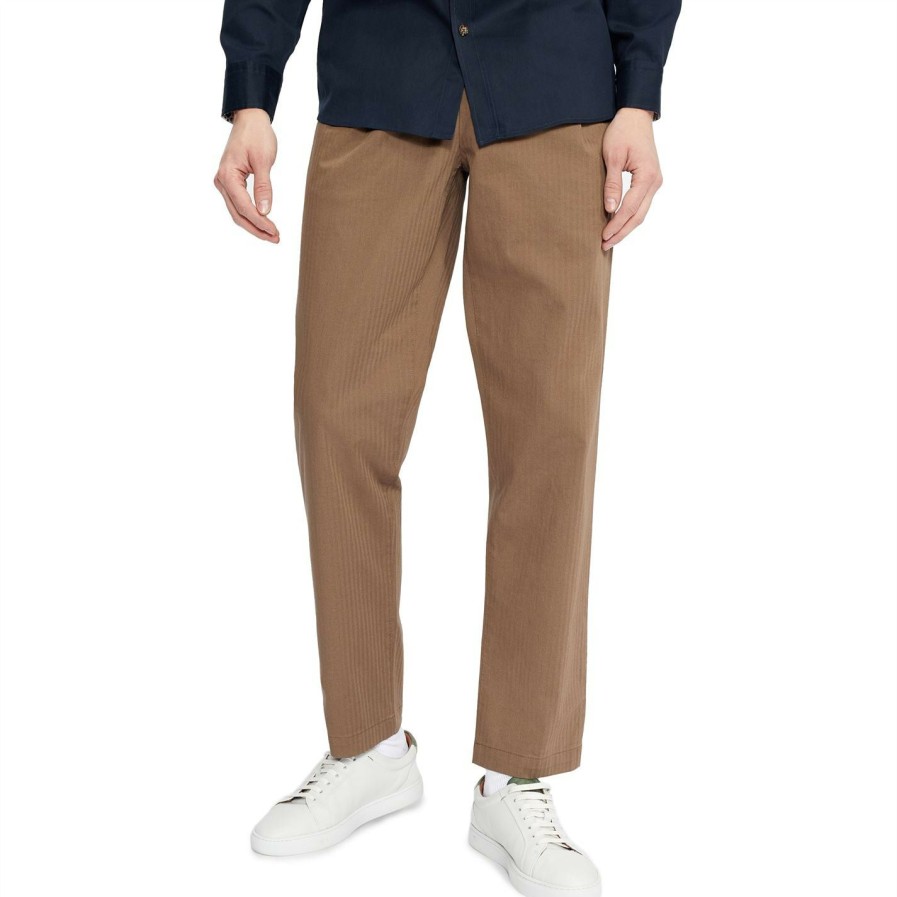 Men Ted Baker | Ted Baker Talkin Trousers For Trousers & Chinos Colour Dk-Brown