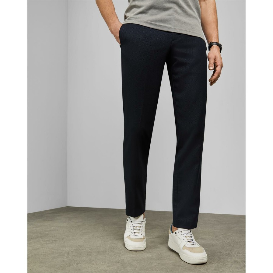 Men Ted Baker | Ted Baker Ted Baker Hemstro Trousers Mens For Big & Tall Trousers Colour Navy