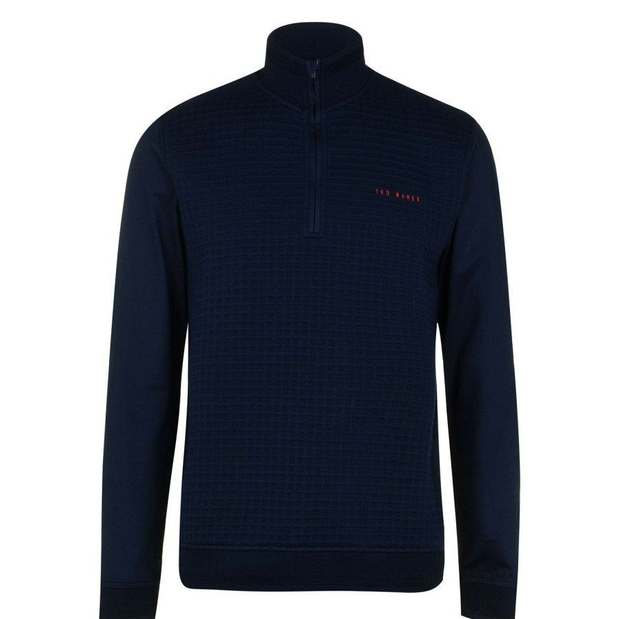 Sports & Fitness Ted Baker | Ted Baker Pitchin Top For Mens Golf Clothing Colour Navy