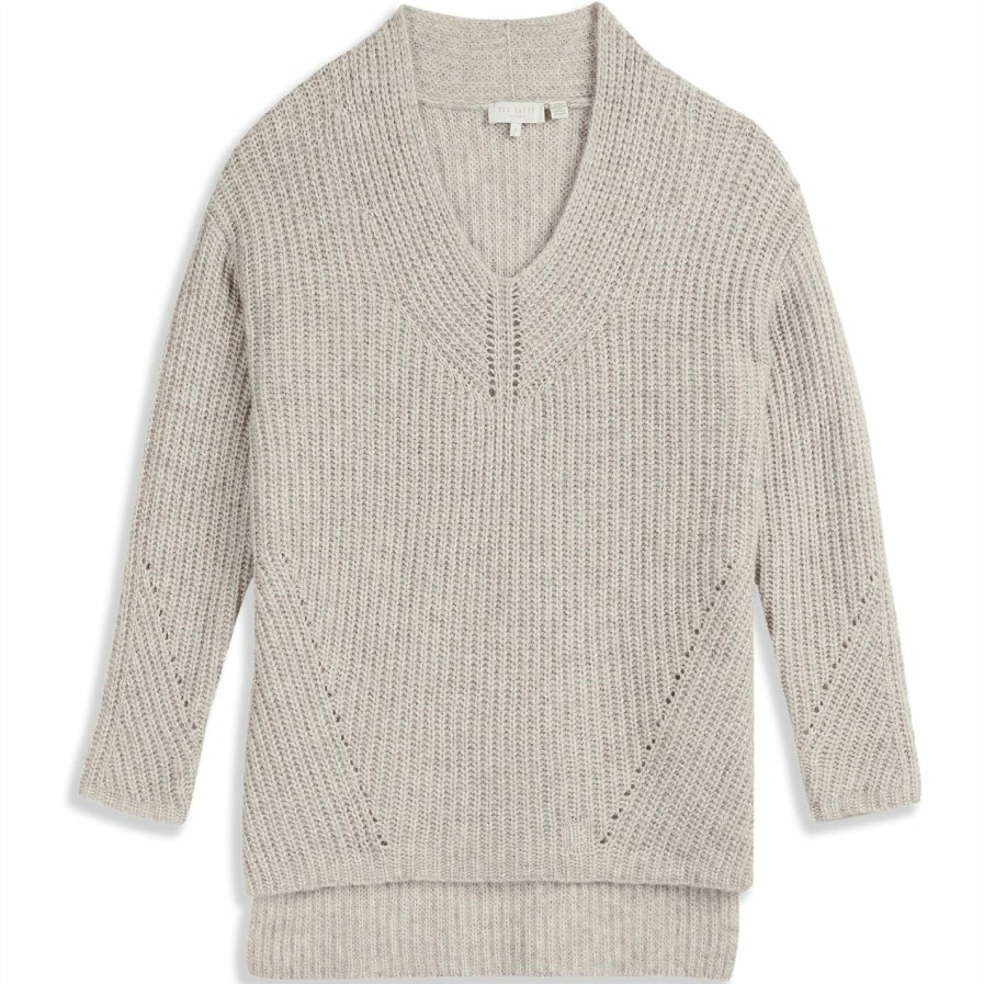 Women Ted Baker | Ted Baker Rieliaa Jumper For Knitwear Colour Camel