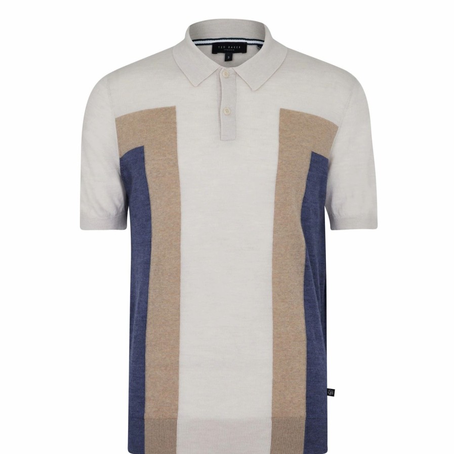 Men Ted Baker | Ted Baker Ted Baker Abroth Polo Shirt Mens For Polo Shirts Colour Ecru