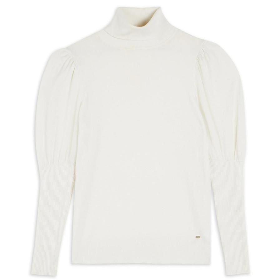 Women Ted Baker | Ted Baker Aidabel Roll Neck Jumper For Knitwear Colour White