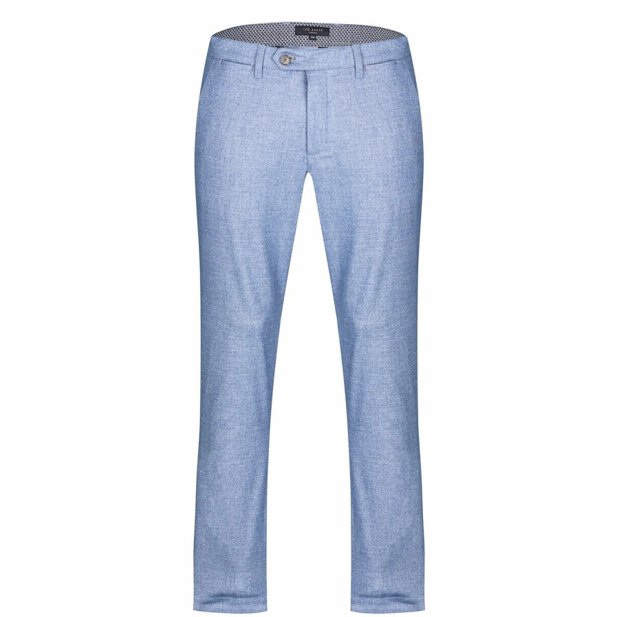 Men Ted Baker | Ted Baker Classic Trousers For Trousers & Chinos Colour Mid-Blue