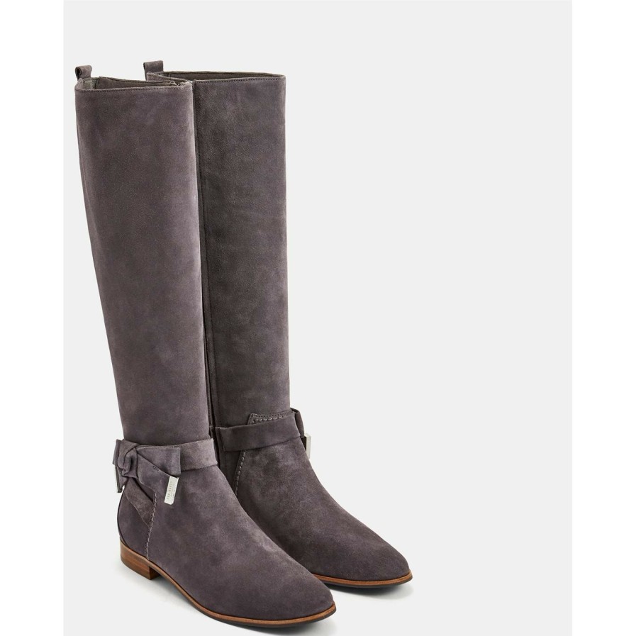 Shoes & Boots Ted Baker | Ted Baker Ted Sntia Knot Boot Ld99 For Women'S Boots Colour Charcoal