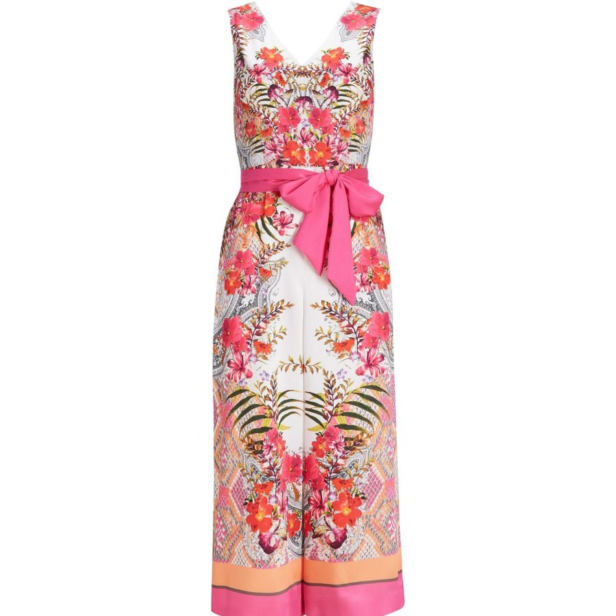 Women Ted Baker | Ted Baker Printed Jumpsuit For Playsuits & Jumpsuits Colour Ivory