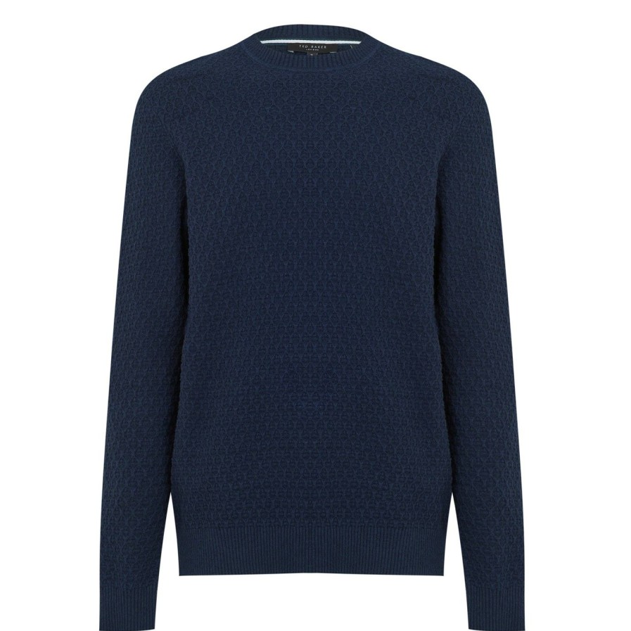 Women Ted Baker | Ted Baker Woolf Jumper For Knitwear Colour Navy