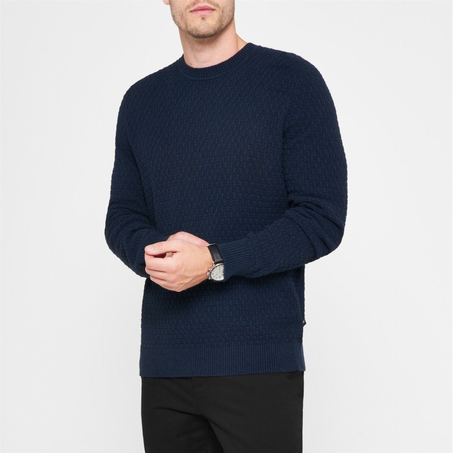 Women Ted Baker | Ted Baker Woolf Jumper For Knitwear Colour Navy