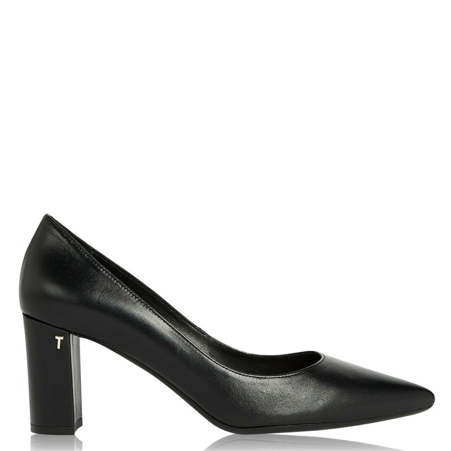 Shoes & Boots Ted Baker | Ted Baker Savana Leather Court Shoes For Heels Colour Black