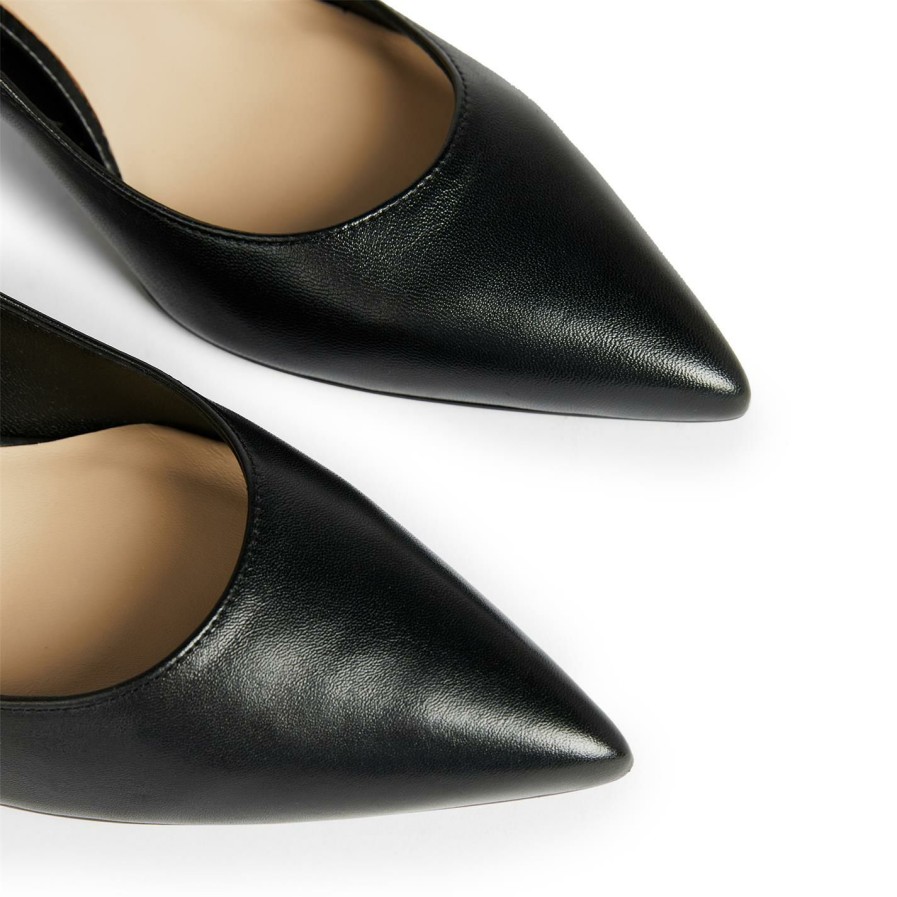 Shoes & Boots Ted Baker | Ted Baker Savana Leather Court Shoes For Heels Colour Black