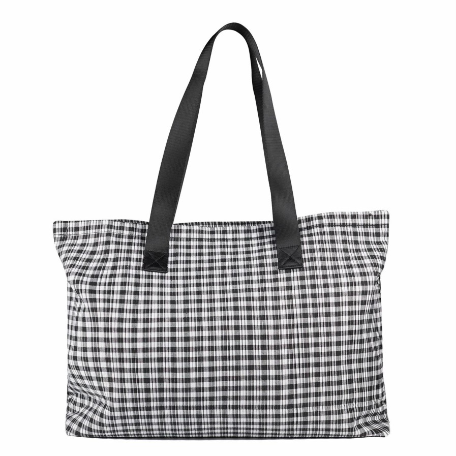 Bags & Luggage Ted Baker | Ted Baker Yazcon Gingham Tote Bag For Handbags Colour Black