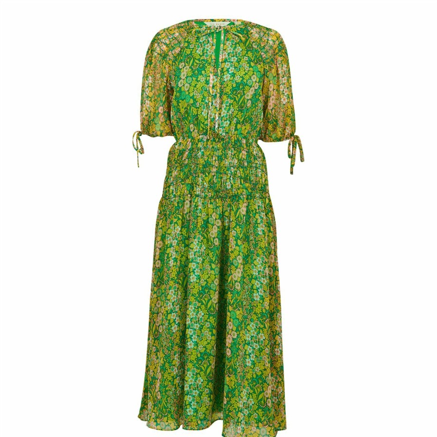 Women Ted Baker | Ted Baker Ursille Midi Dress For Dresses Colour Mid Green