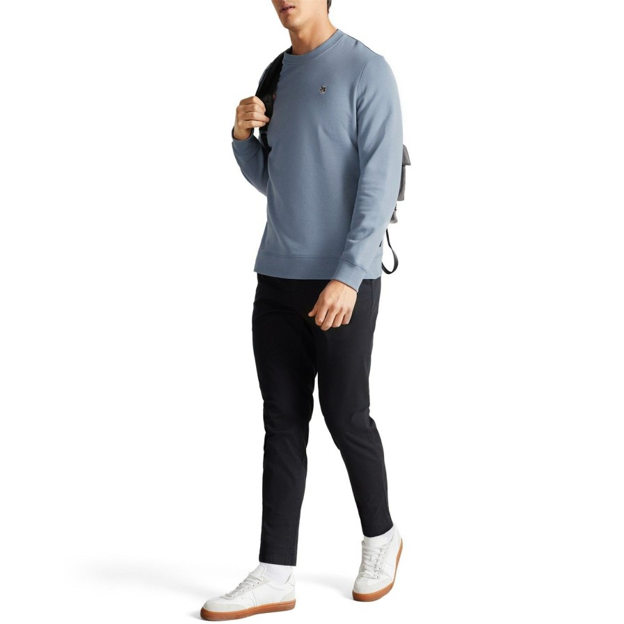 Men Ted Baker | Ted Baker Ted Baker Hatton Sweater For Big & Tall Knitwear Colour Mid-Blue