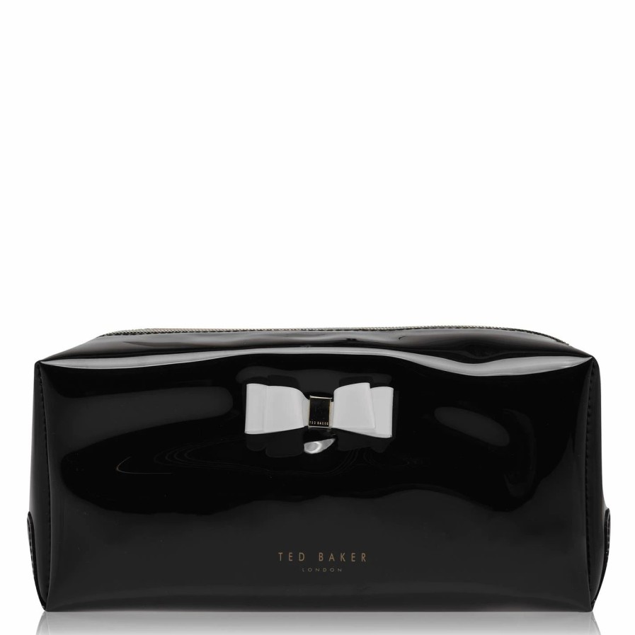 Bags & Luggage Ted Baker | Ted Baker Haiyley Bow Washbag For Makeup Cases & Washbags Colour Black