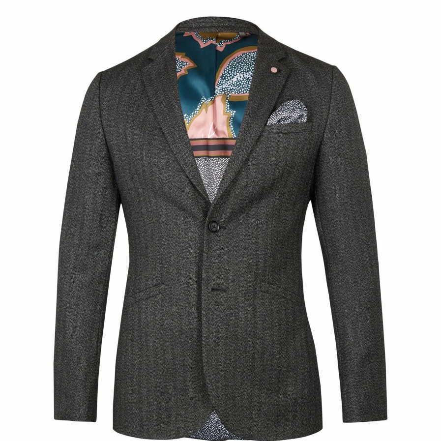 Men Ted Baker | Ted Baker Wensley Jacket For Big & Tall Suit Jackets Colour Charcoal