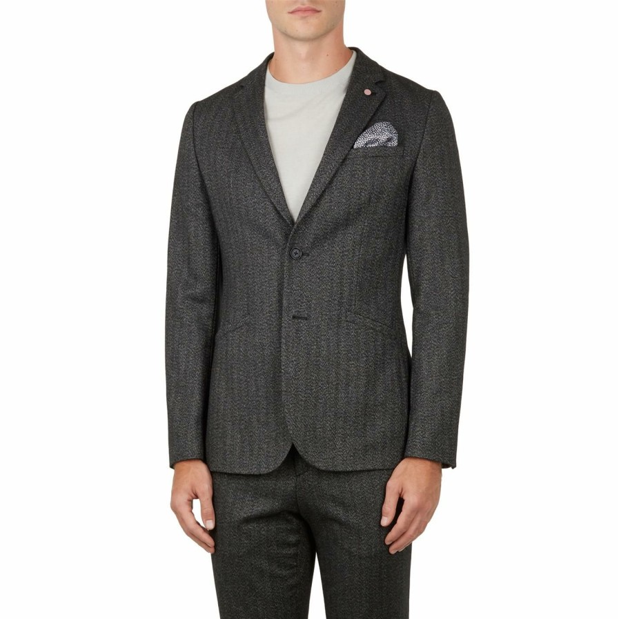 Men Ted Baker | Ted Baker Wensley Jacket For Big & Tall Suit Jackets Colour Charcoal