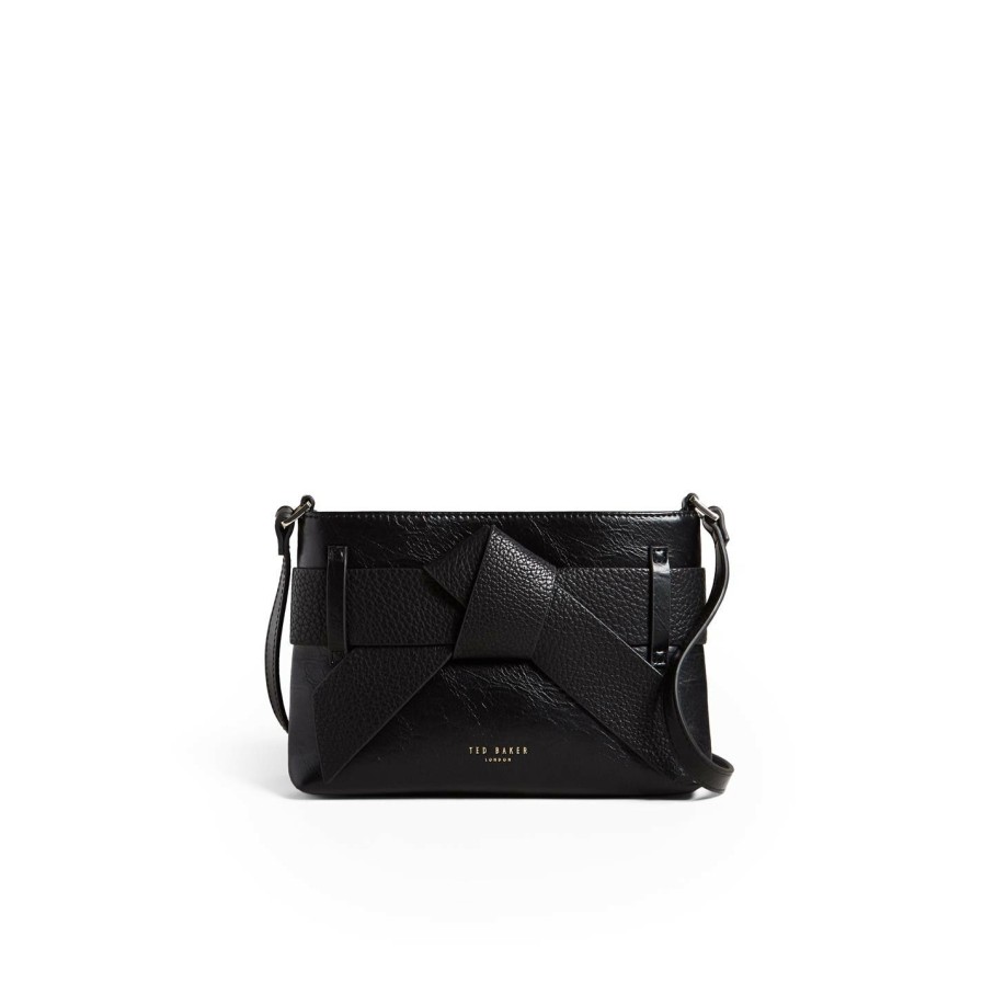 Bags & Luggage Ted Baker | Ted Baker Jimsina Bow Pu Crossbody Bag For Handbags Colour Black