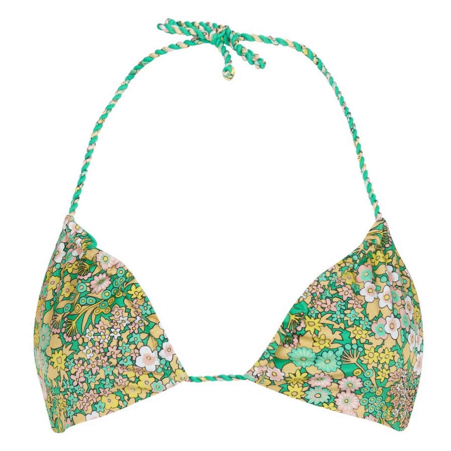 Women Ted Baker | Ted Baker Leroni Triangle Bikini Top For Bikinis Colour Mid Green