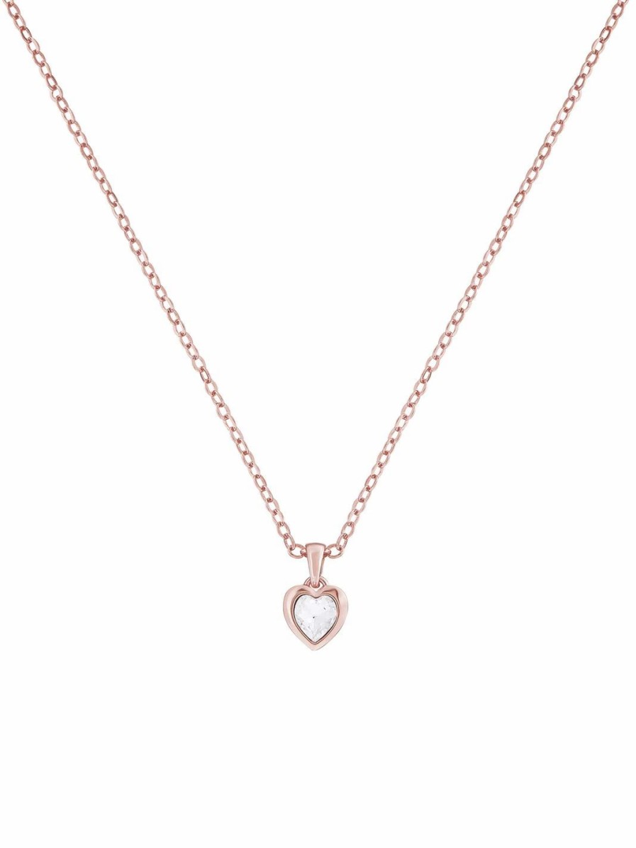 Accessories Ted Baker | Ted Baker Hannela Crystal Heart Pendant For Necklaces Colour Rose Gold