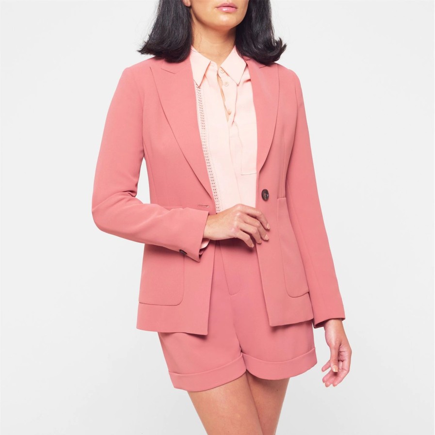 Women Ted Baker | Ted Baker Kelsyaj Blazer For Coats & Jackets Colour Mid-Pink