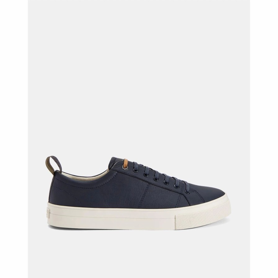 Shoes & Boots Ted Baker | Ted Baker Ted Ephrn Lthr Snkr Sn99 For Men'S Trainers Colour Dark Blue