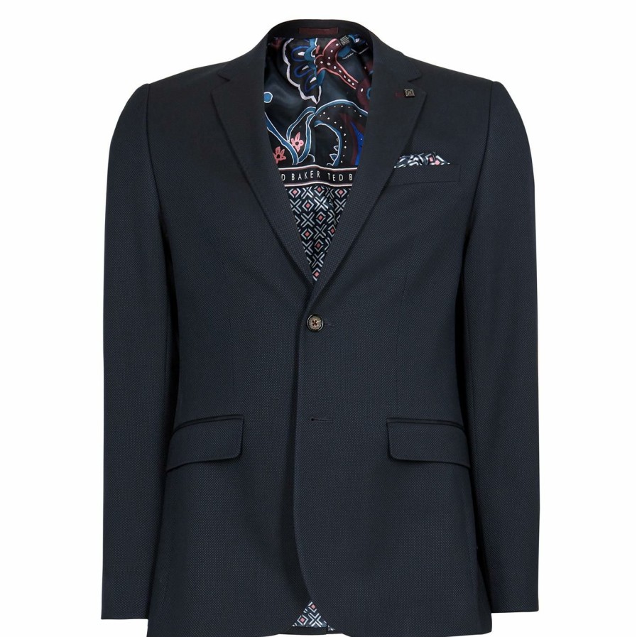 Men Ted Baker | Ted Baker Hemsby Jacket For Big & Tall Suit Jackets Colour Navy