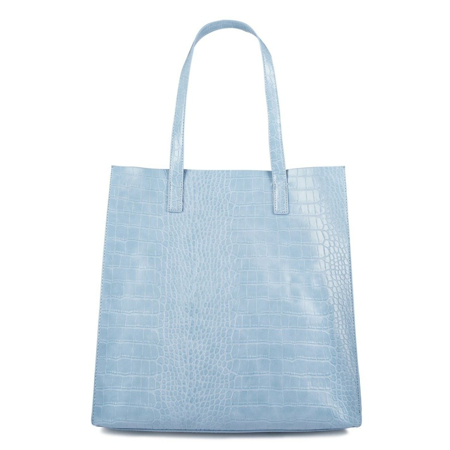 Bags & Luggage Ted Baker | Ted Baker Croccon Tote For Handbags Colour Pl-Blue