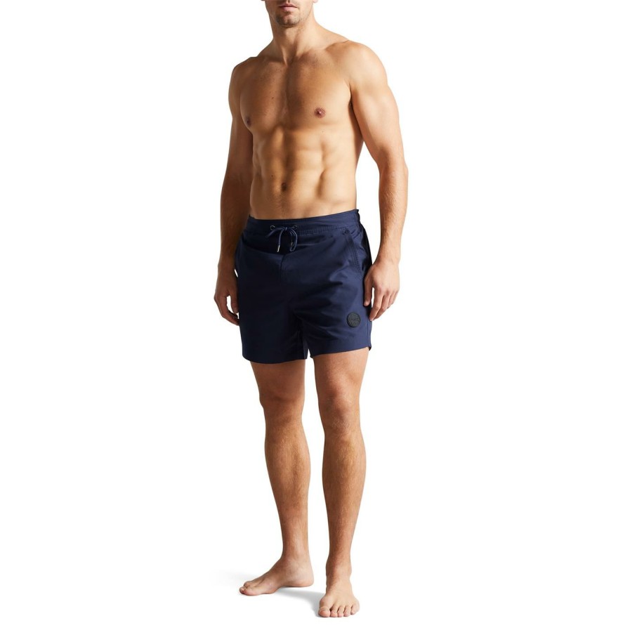 Women Ted Baker | Ted Baker Trehil Plain Shorts For Swimwear Colour Navy