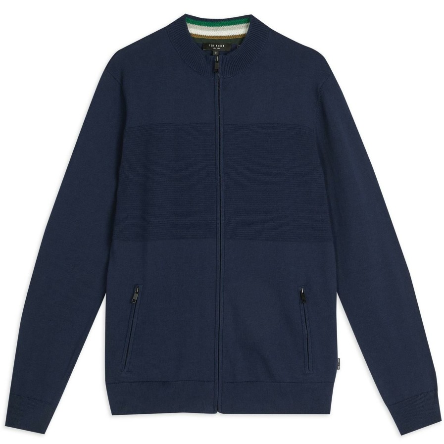 Women Ted Baker | Ted Baker Neybor Zip Jumper For Knitwear Colour Navy