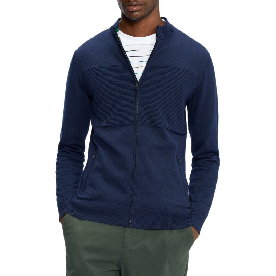 Women Ted Baker | Ted Baker Neybor Zip Jumper For Knitwear Colour Navy