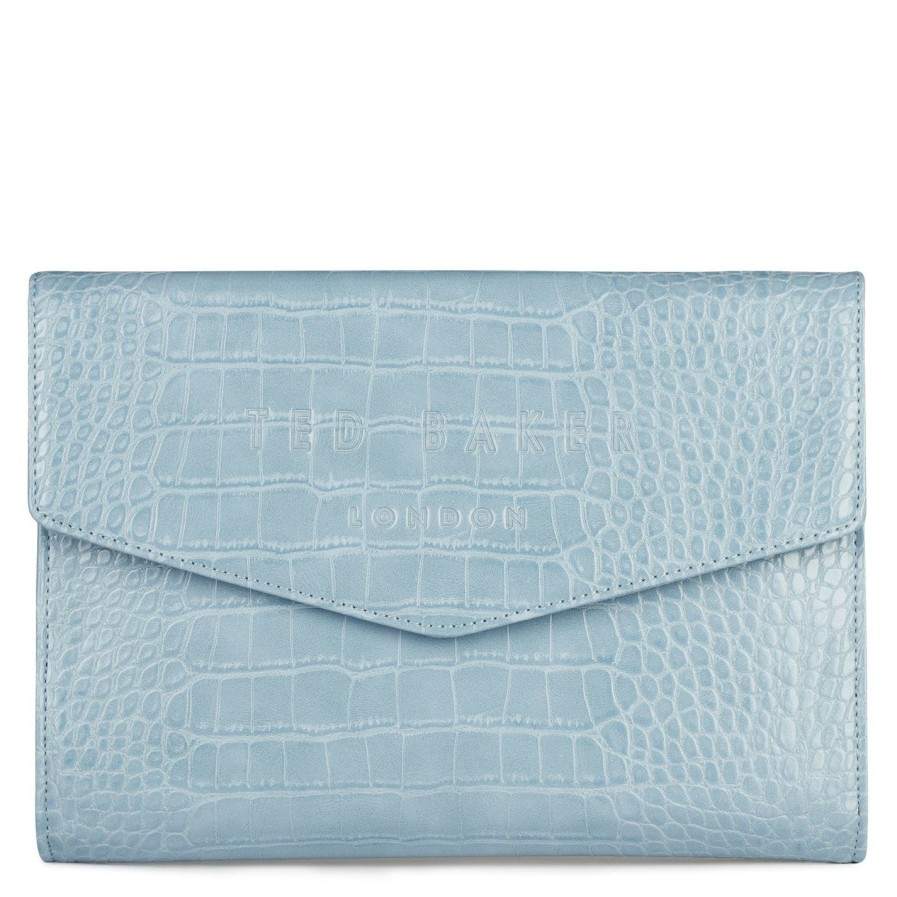 Bags & Luggage Ted Baker | Ted Baker Crocey Clutch For Handbags Colour Pl-Blue