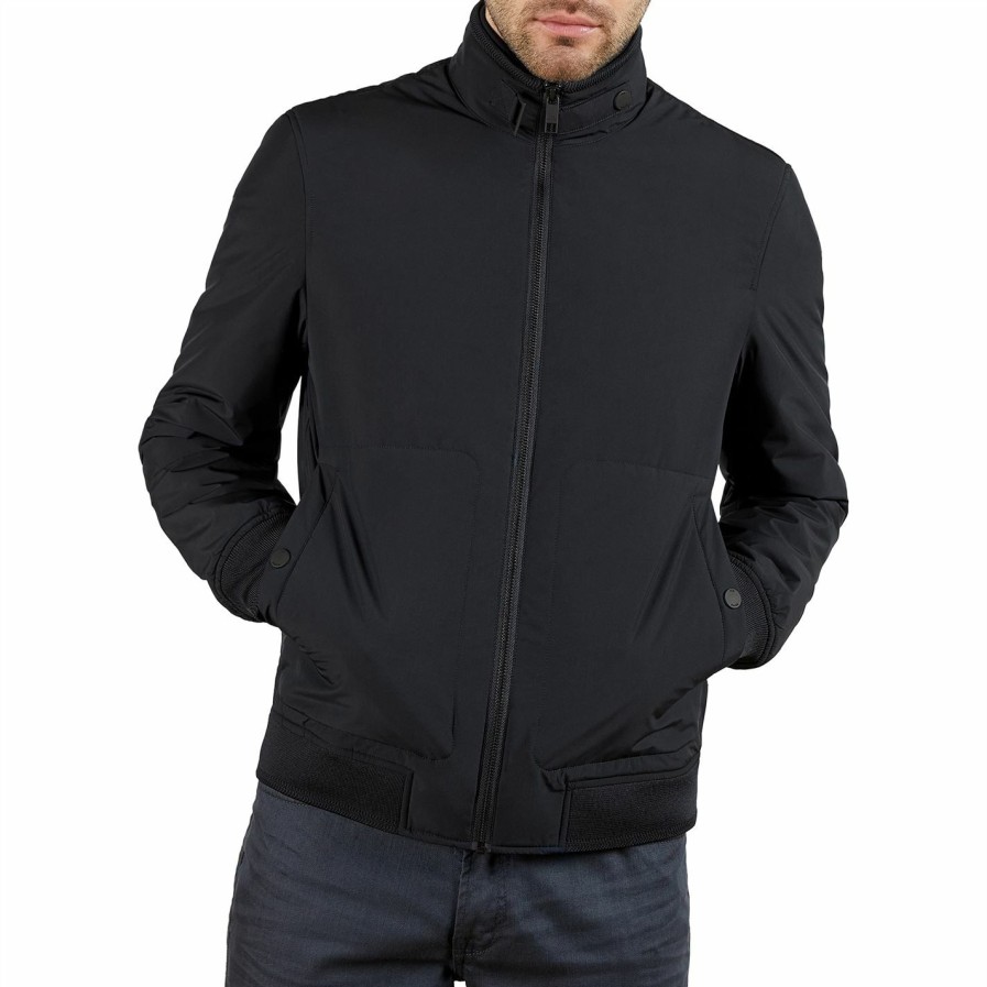 Men Ted Baker | Ted Baker Lobster Bomber Jacket For Big & Tall Coats & Jackets Colour Navy