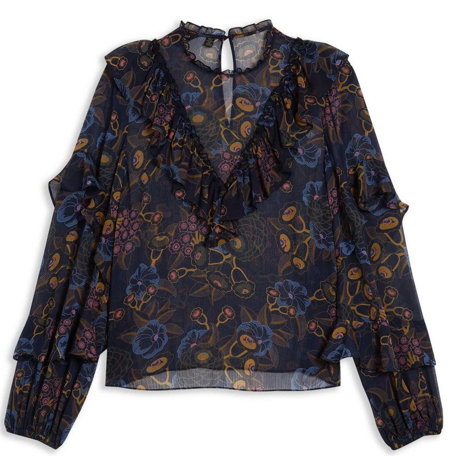 Women Ted Baker | Ted Baker Jovena Blouse For Blouses & Shirts Colour Navy