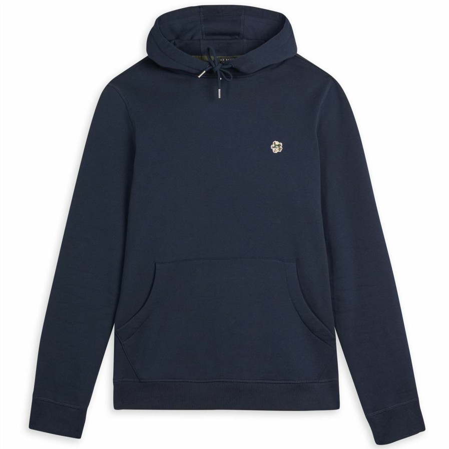 Men Ted Baker | Ted Baker Hendon Oth Hoodie For Big & Tall Knitwear Colour Navy