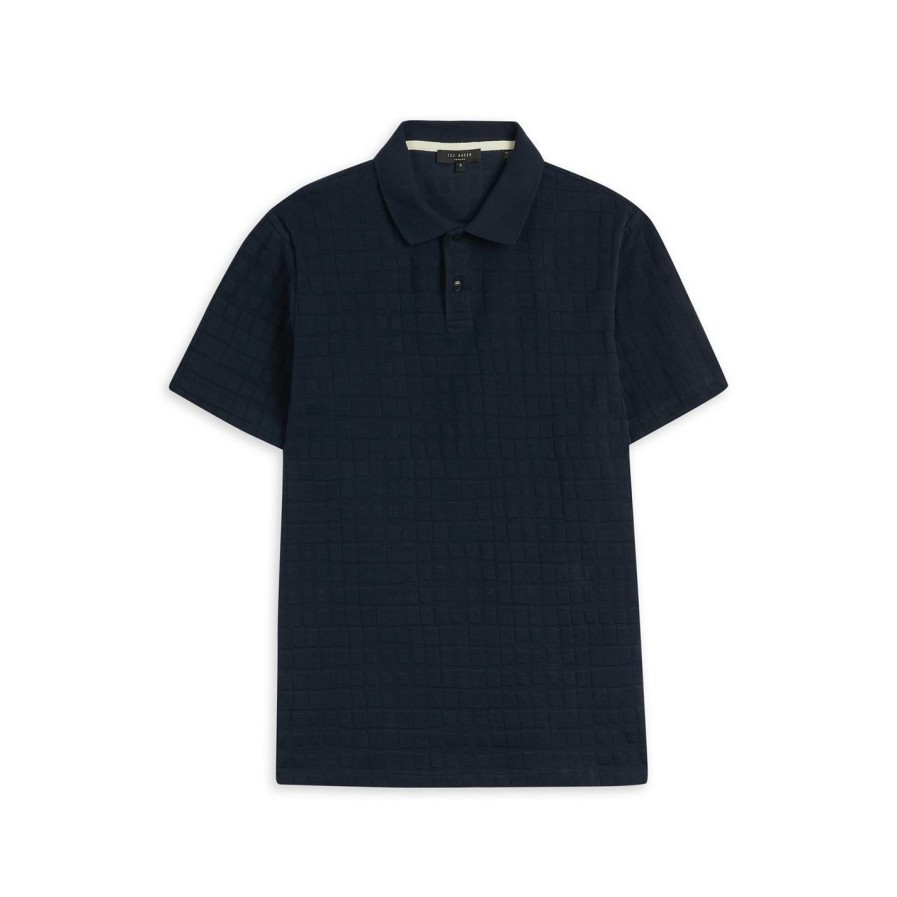 Men Ted Baker | Ted Baker Fowd Short Sleeve Polo Shirt For Polo Shirts Colour Navy