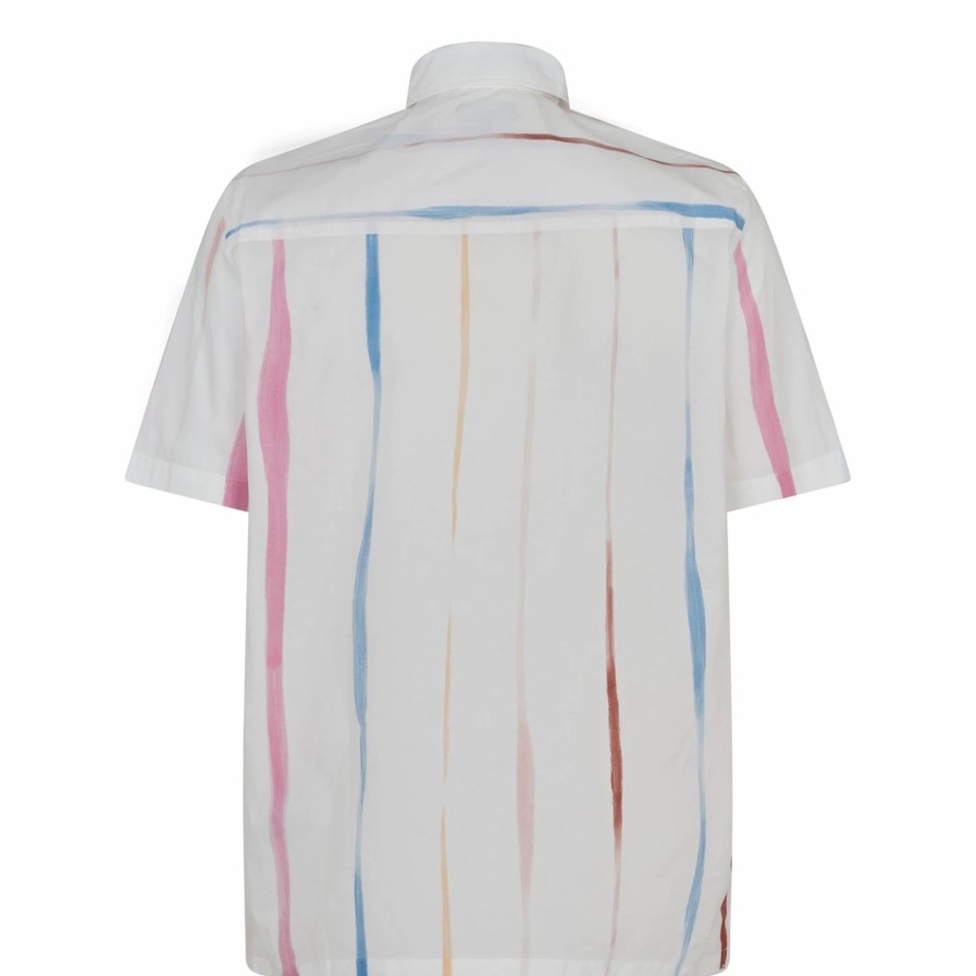 Men Ted Baker | Ted Baker Ted Baker Norma Short Sleeve Shirt Mens For Casual Shirts Colour White