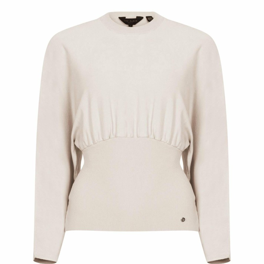 Women Ted Baker | Ted Baker Batwing Jumper For Knitwear Colour White