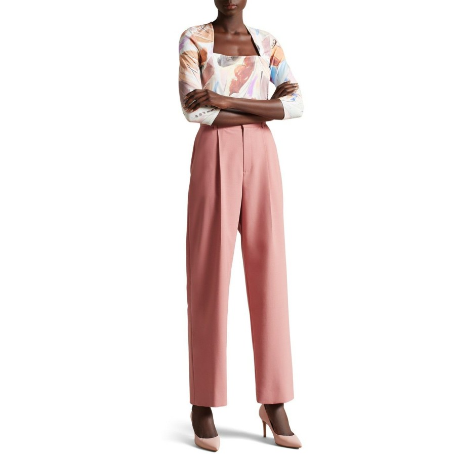 Women Ted Baker | Ted Baker Devinah Square Neck Top For Tops Colour Ivory