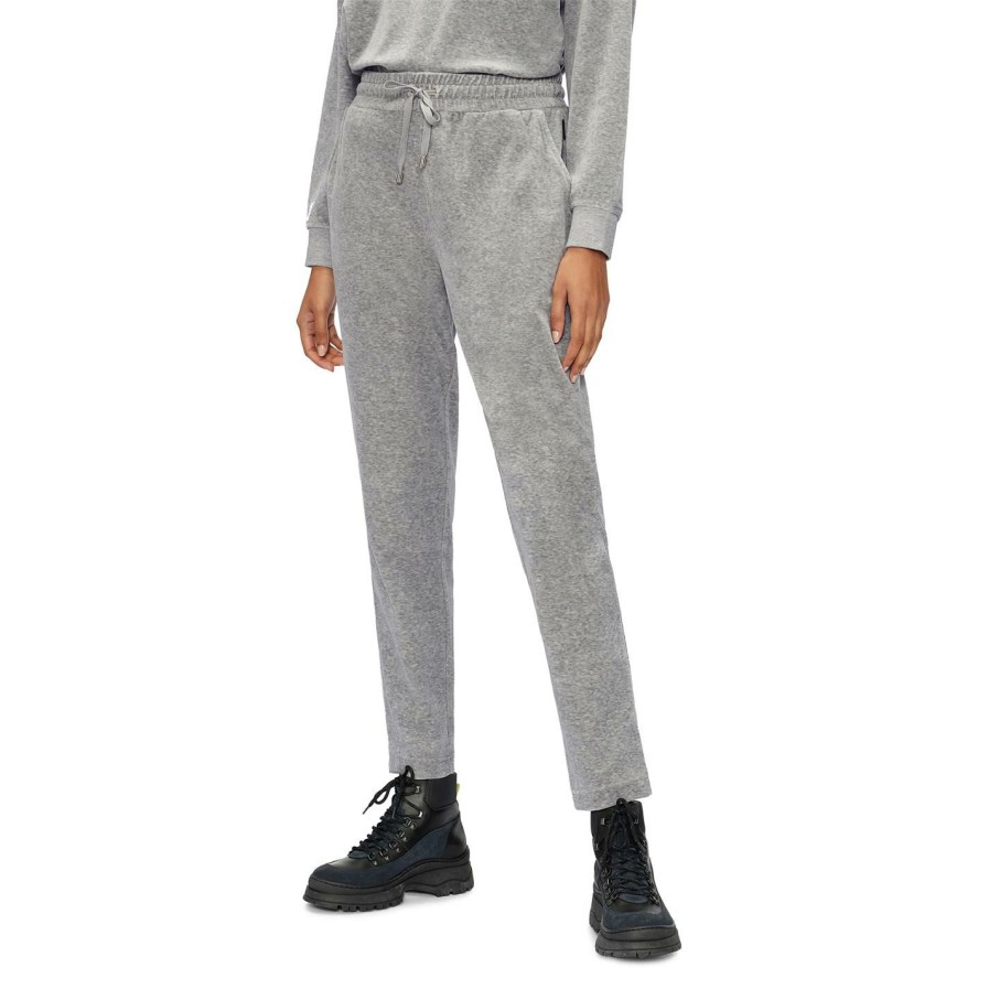 Sports & Fitness Ted Baker | Ted Baker Elliass Velour Jogging Pants For Running Trousers Colour Mid Grey