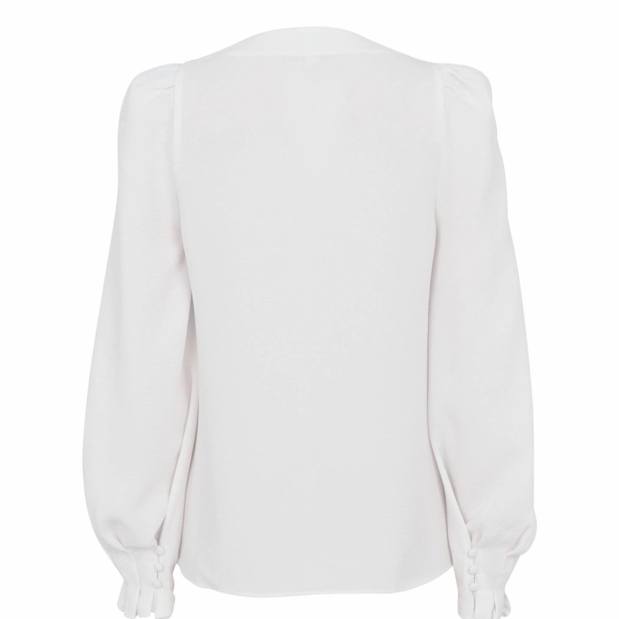 Women Ted Baker | Ted Baker Jayaa Rouleux Blouse For Blouses & Shirts Colour White