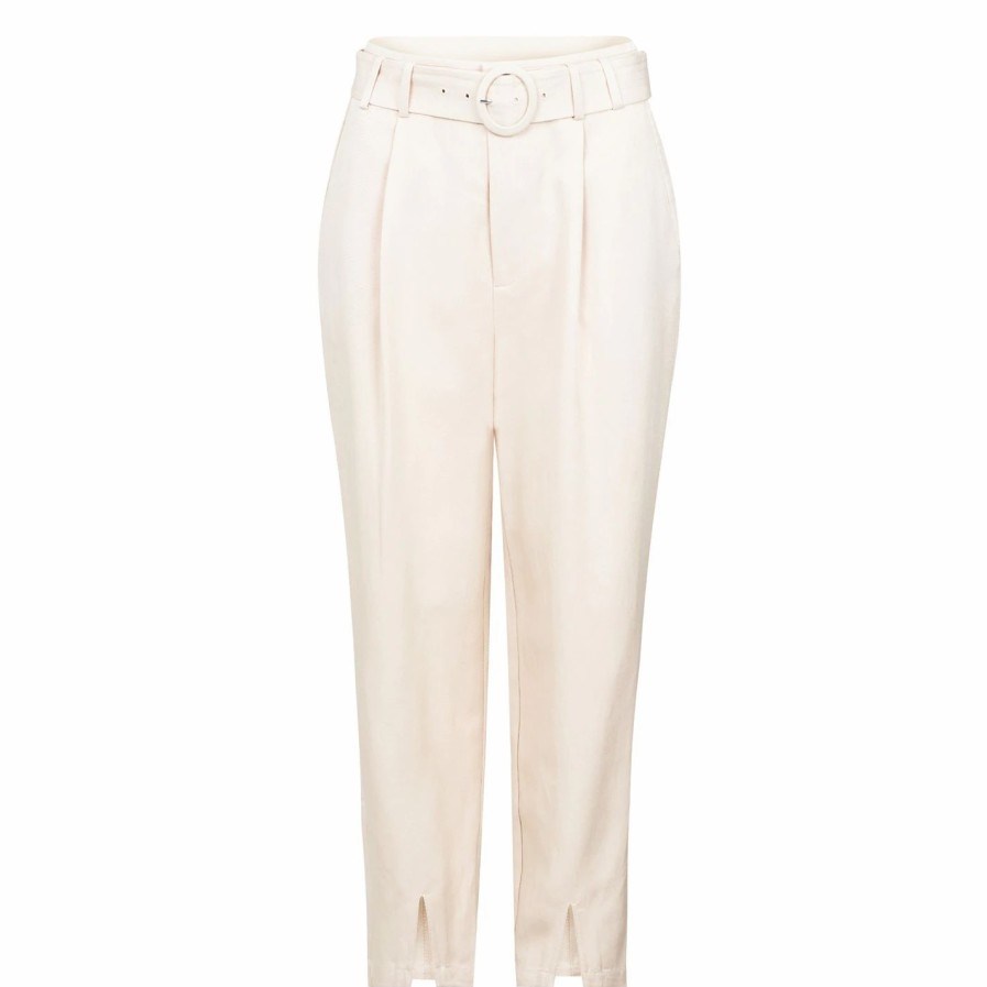 Women Ted Baker | Ted Baker Ninette High Waist Trousers For Trousers Colour Ivory