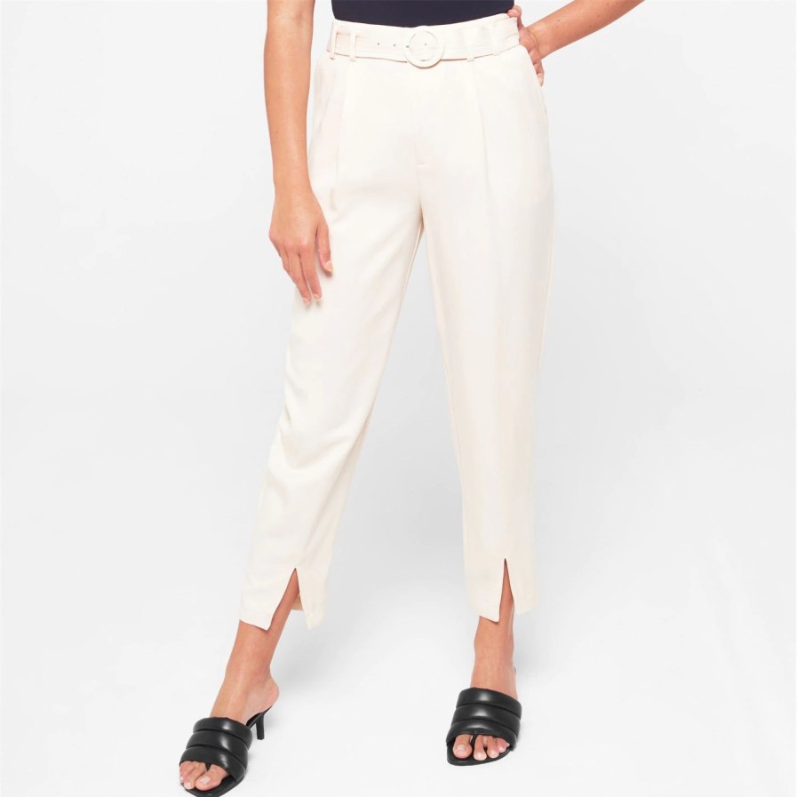 Women Ted Baker | Ted Baker Ninette High Waist Trousers For Trousers Colour Ivory