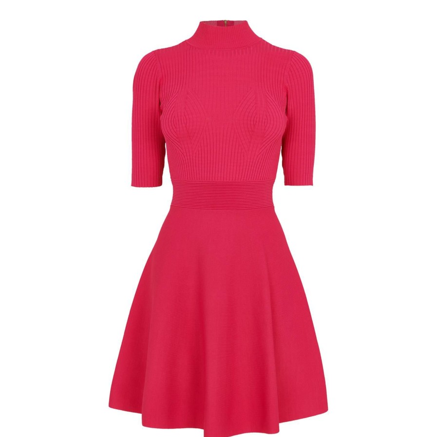 Women Ted Baker | Ted Baker Viviyy Mini Dress For Dresses Colour Pink