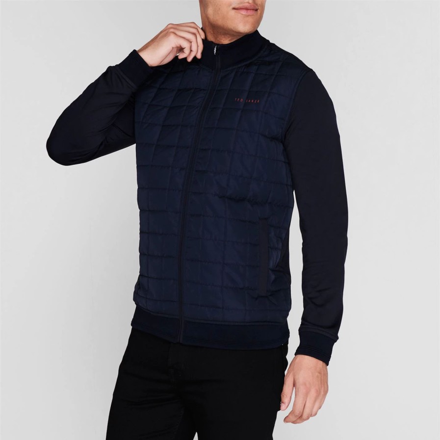 Sports & Fitness Ted Baker | Ted Baker Trolley Long Sleeve Top For Mens Golf Clothing Colour Navy