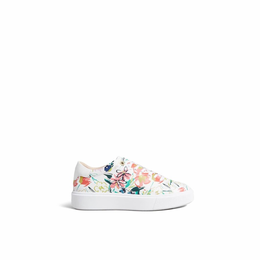 Shoes & Boots Ted Baker | Ted Baker Lonnia Trainers For Women'S Trainers Colour Ecru Floral