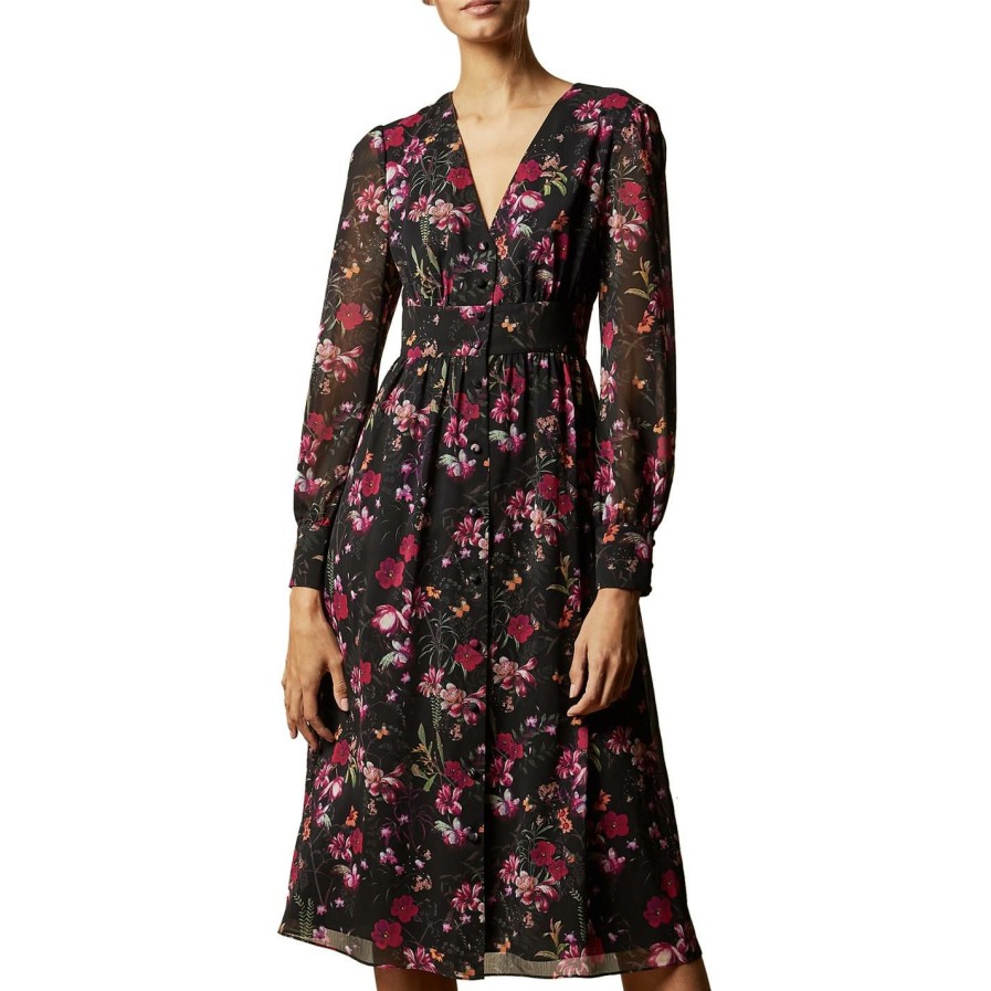 Women Ted Baker | Ted Baker Adriela Dress For Dresses Colour Black